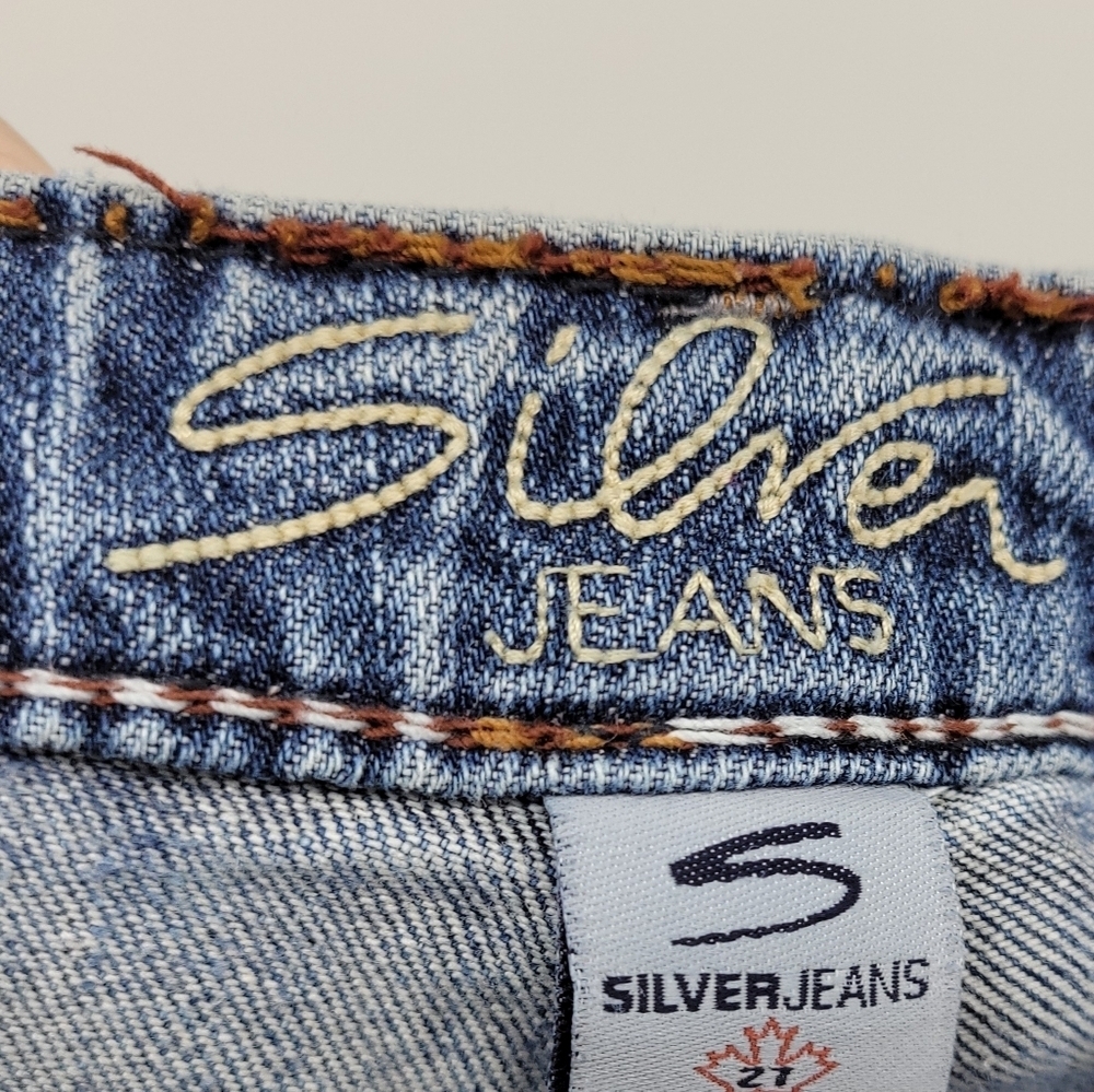 Silver Jeans Womens Element Flare Faded‎ Distressed Jeans Size 27 - Picture 12 of 16